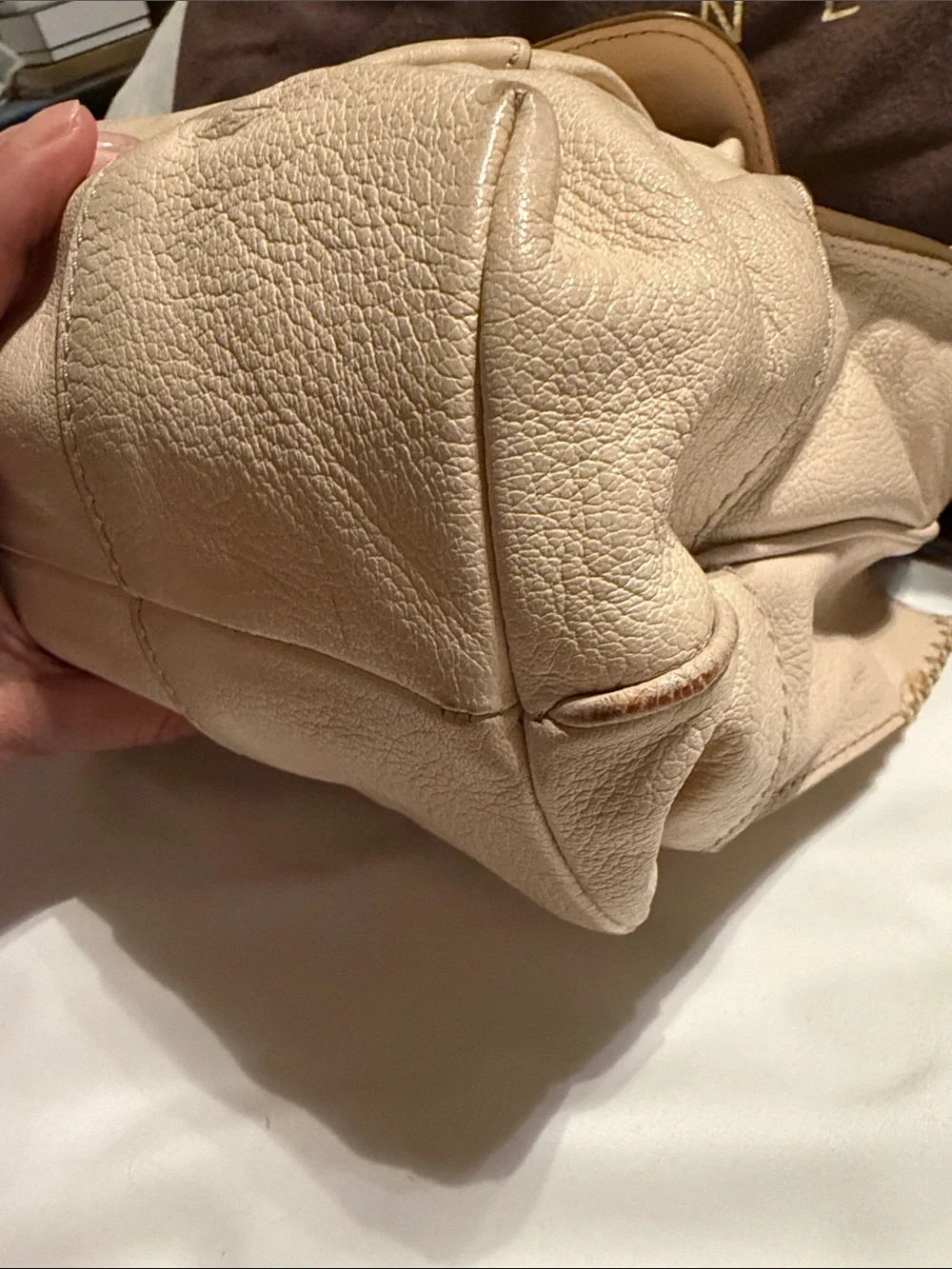Celine Vintage Leather Boogie Bag Cream + COA & Dust Bag